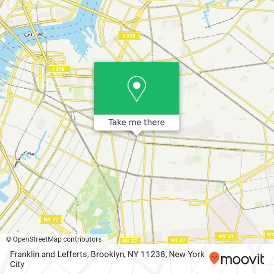 Franklin and Lefferts, Brooklyn, NY 11238 map