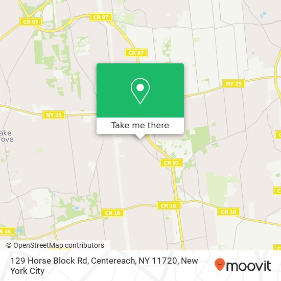 Mapa de 129 Horse Block Rd, Centereach, NY 11720