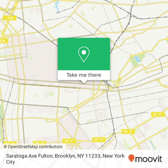 Mapa de Saratoga Ave Fulton, Brooklyn, NY 11233