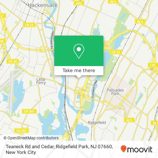 Mapa de Teaneck Rd and Cedar, Ridgefield Park, NJ 07660
