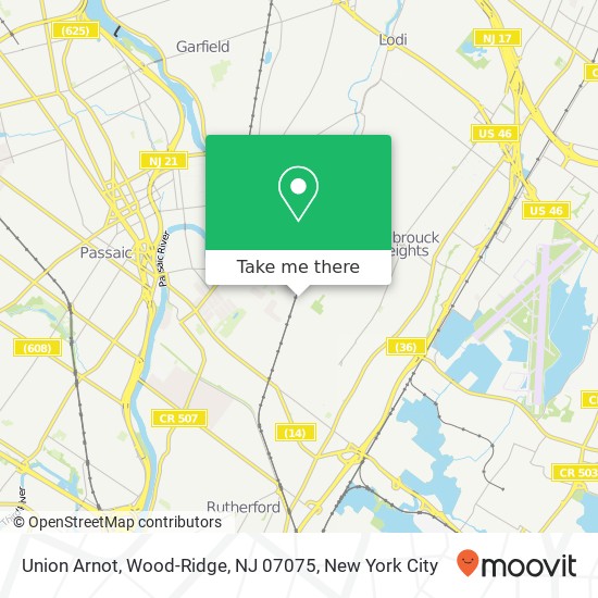 Mapa de Union Arnot, Wood-Ridge, NJ 07075