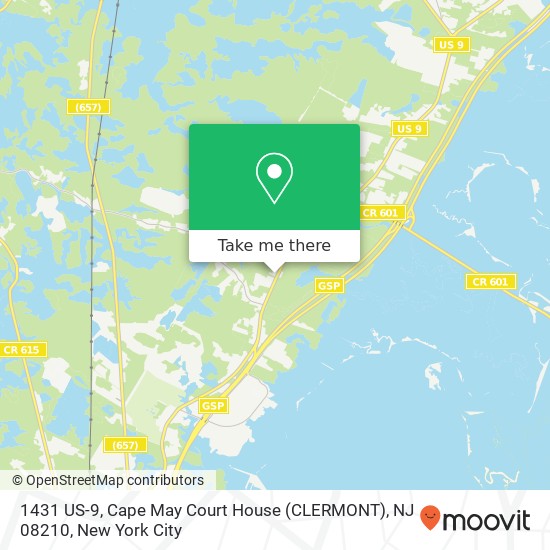 Mapa de 1431 US-9, Cape May Court House (CLERMONT), NJ 08210