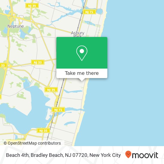 Mapa de Beach 4th, Bradley Beach, NJ 07720