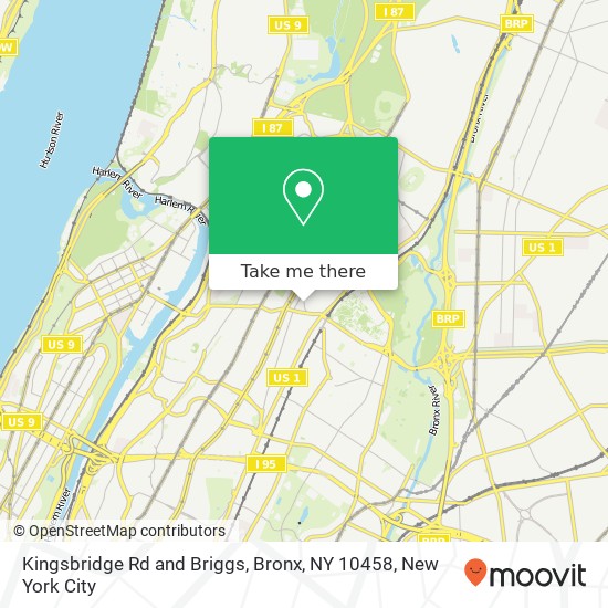 Mapa de Kingsbridge Rd and Briggs, Bronx, NY 10458