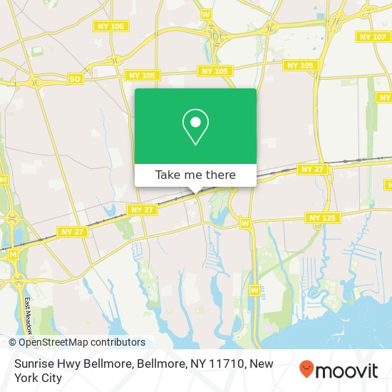 Mapa de Sunrise Hwy Bellmore, Bellmore, NY 11710