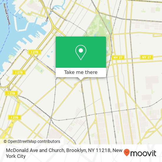 Mapa de McDonald Ave and Church, Brooklyn, NY 11218