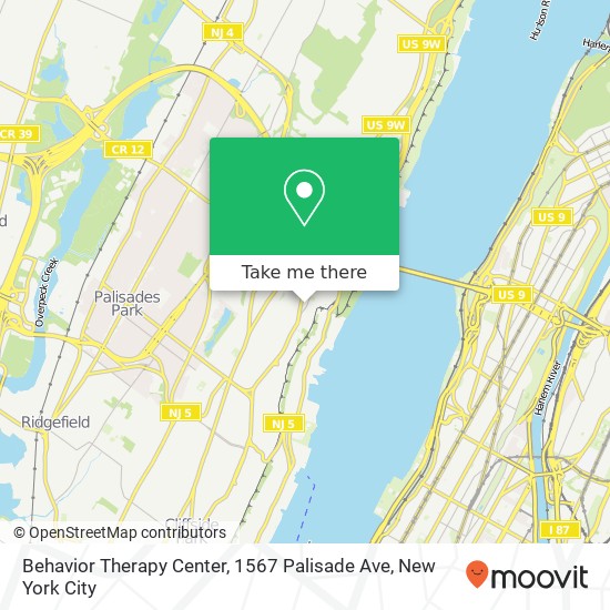 Mapa de Behavior Therapy Center, 1567 Palisade Ave