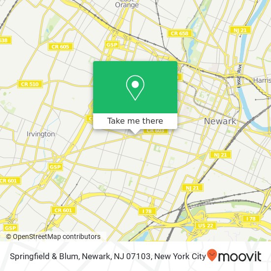 Springfield & Blum, Newark, NJ 07103 map