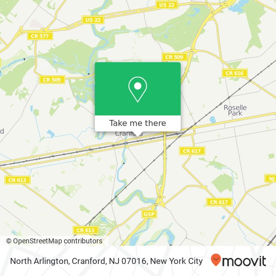 North Arlington, Cranford, NJ 07016 map