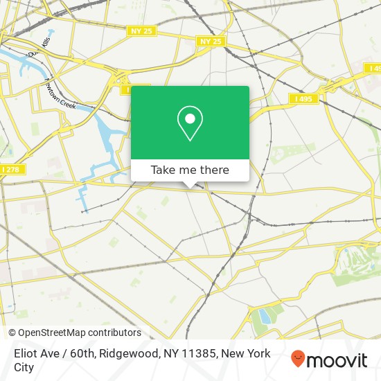 Mapa de Eliot Ave / 60th, Ridgewood, NY 11385