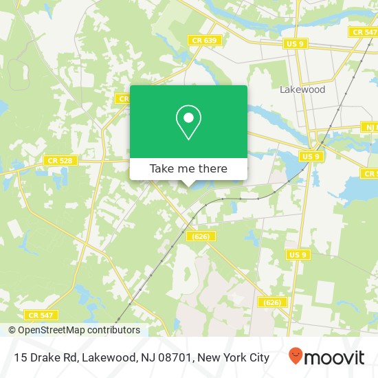Mapa de 15 Drake Rd, Lakewood, NJ 08701