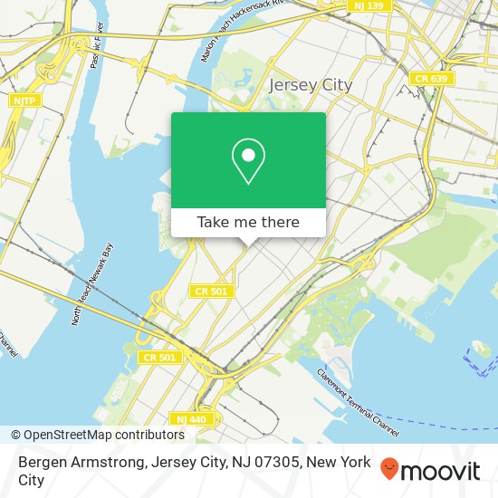 Mapa de Bergen Armstrong, Jersey City, NJ 07305