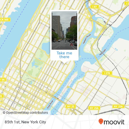 85th 1st, New York, NY 10028 map