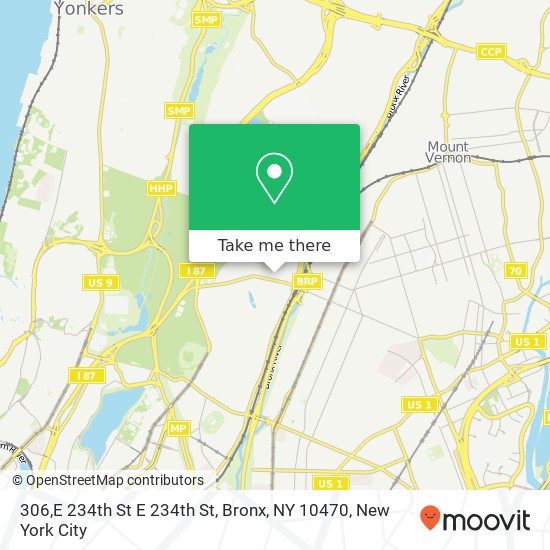 Mapa de 306,E 234th St E 234th St, Bronx, NY 10470