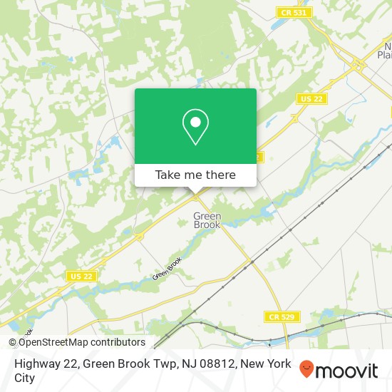 Mapa de Highway 22, Green Brook Twp, NJ 08812