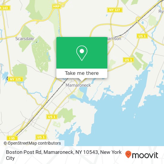 Boston Post Rd, Mamaroneck, NY 10543 map