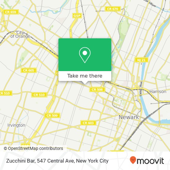 Mapa de Zucchini Bar, 547 Central Ave
