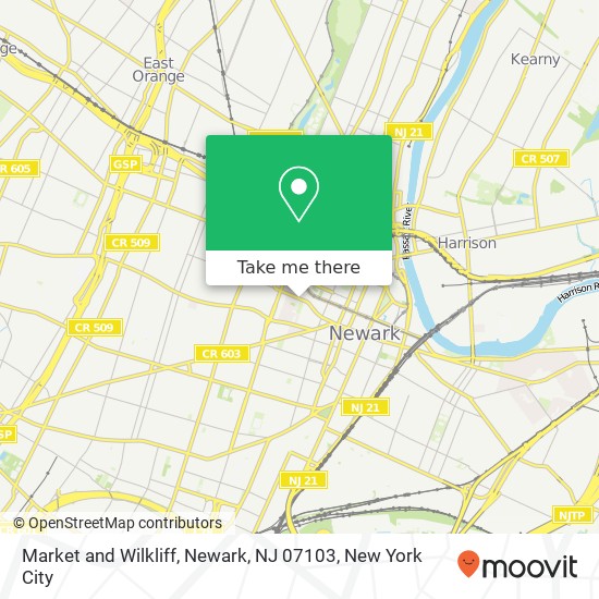 Mapa de Market and Wilkliff, Newark, NJ 07103