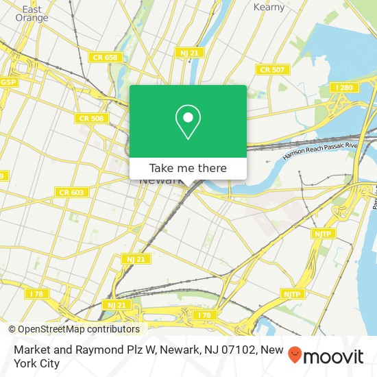 Market and Raymond Plz W, Newark, NJ 07102 map