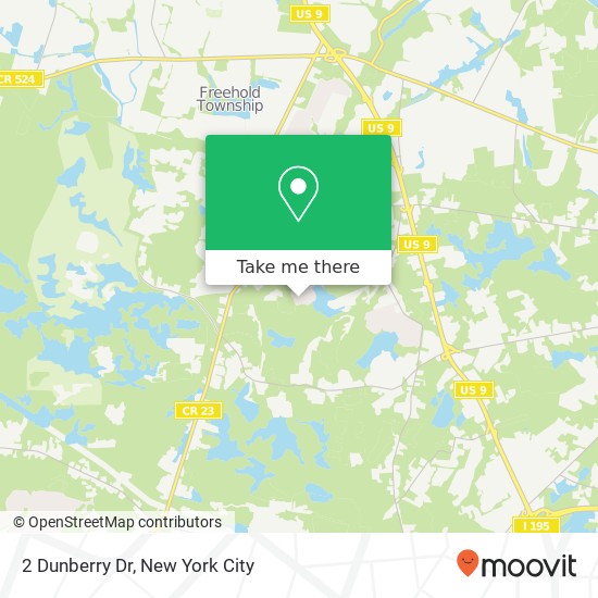 Mapa de 2 Dunberry Dr, Freehold, NJ 07728