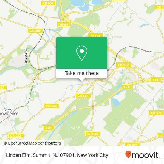 Linden Elm, Summit, NJ 07901 map