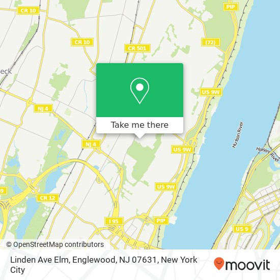 Mapa de Linden Ave Elm, Englewood, NJ 07631