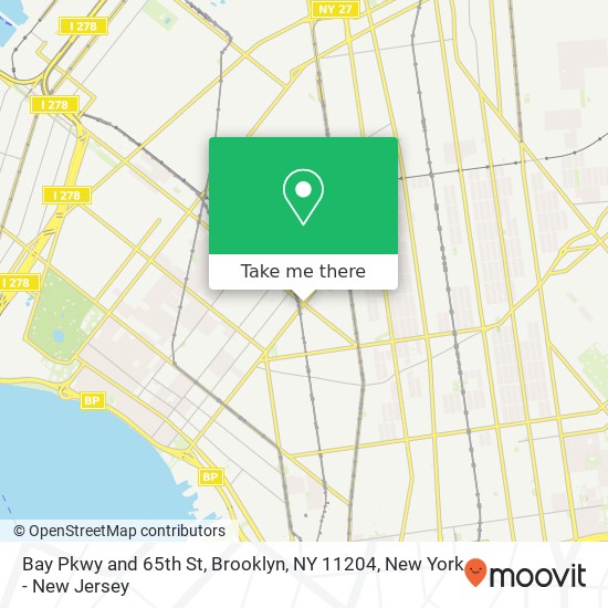 Mapa de Bay Pkwy and 65th St, Brooklyn, NY 11204