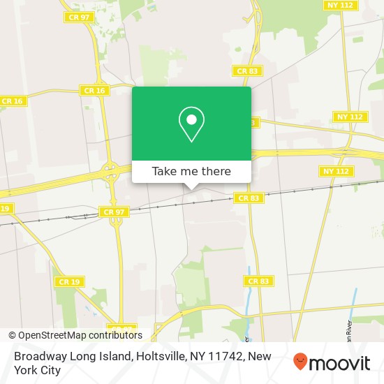 Mapa de Broadway Long Island, Holtsville, NY 11742