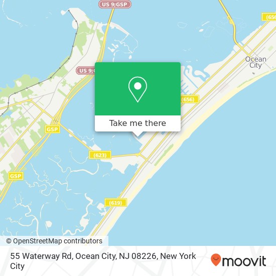 Mapa de 55 Waterway Rd, Ocean City, NJ 08226
