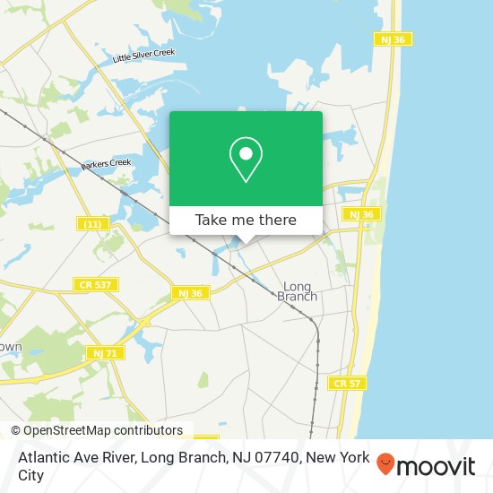 Mapa de Atlantic Ave River, Long Branch, NJ 07740