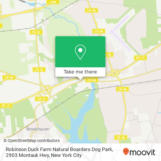 Robinson Duck Farm Natural Boarders Dog Park, 2903 Montauk Hwy map