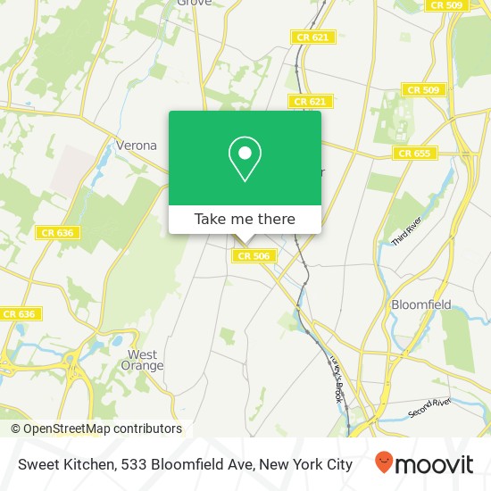 Mapa de Sweet Kitchen, 533 Bloomfield Ave