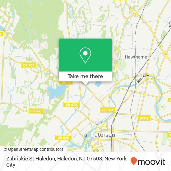 Mapa de Zabriskie St Haledon, Haledon, NJ 07508