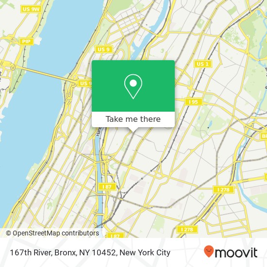 167th River, Bronx, NY 10452 map