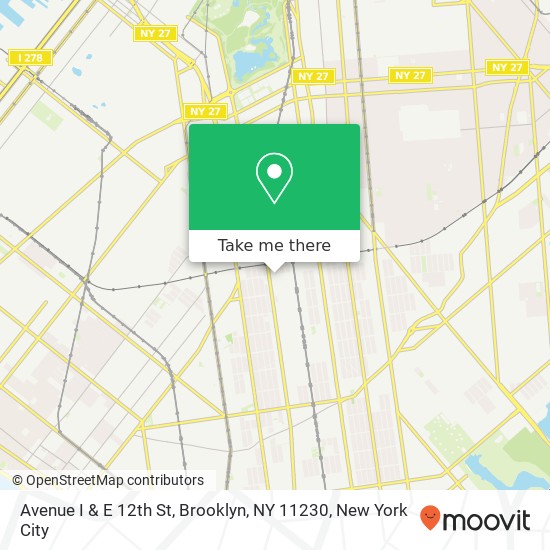 Mapa de Avenue I & E 12th St, Brooklyn, NY 11230