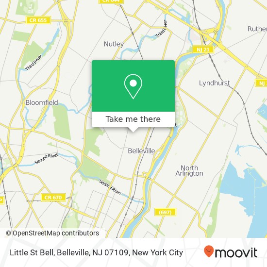 Mapa de Little St Bell, Belleville, NJ 07109