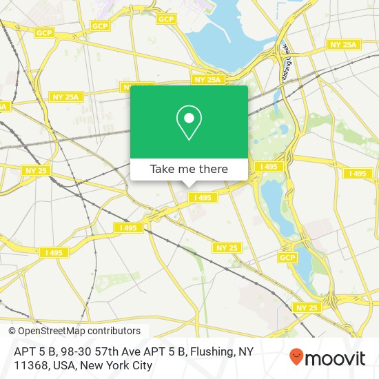 APT 5 B, 98-30 57th Ave APT 5 B, Flushing, NY 11368, USA map