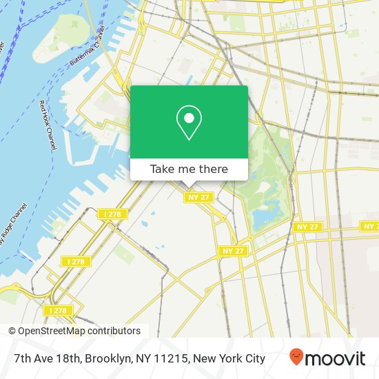 Mapa de 7th Ave 18th, Brooklyn, NY 11215