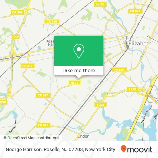 Mapa de George Harrison, Roselle, NJ 07203