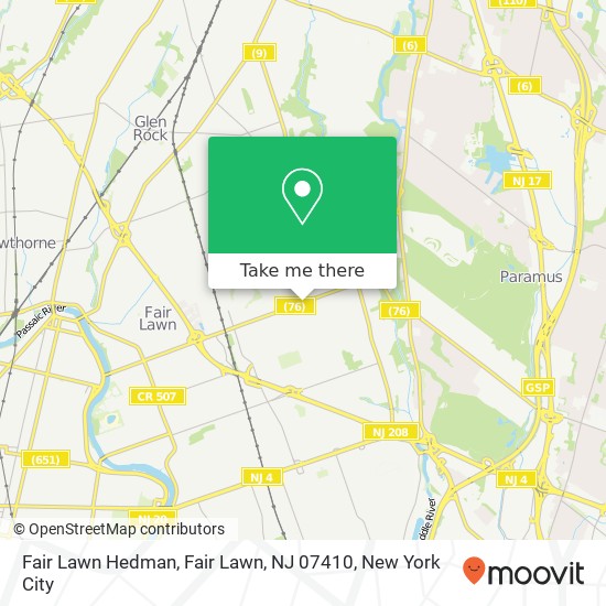 Mapa de Fair Lawn Hedman, Fair Lawn, NJ 07410