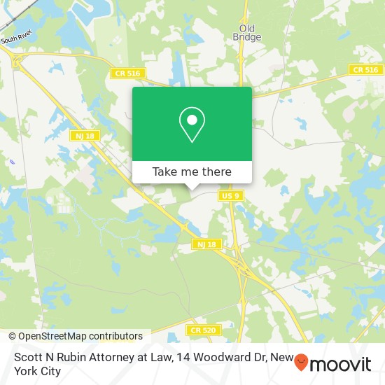 Mapa de Scott N Rubin Attorney at Law, 14 Woodward Dr