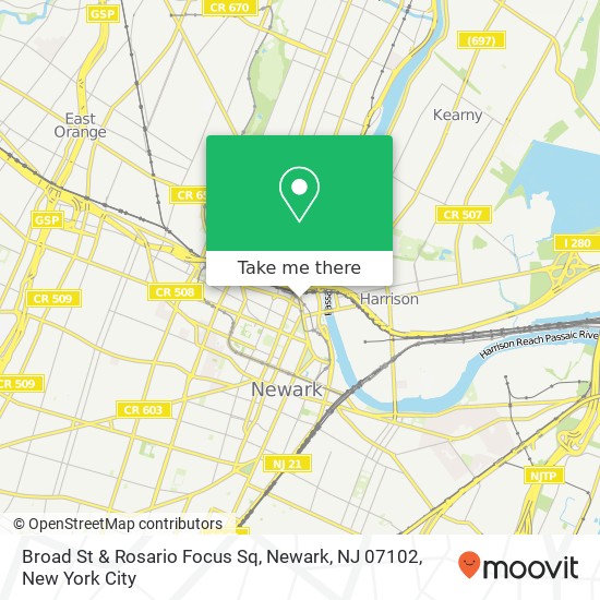 Broad St & Rosario Focus Sq, Newark, NJ 07102 map