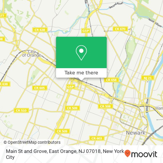 Mapa de Main St and Grove, East Orange, NJ 07018
