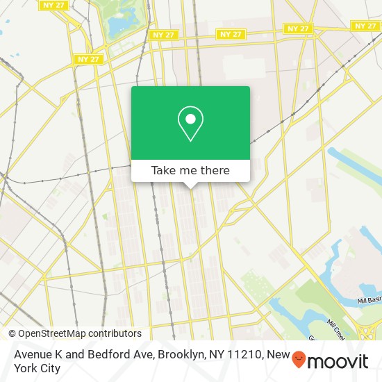 Mapa de Avenue K and Bedford Ave, Brooklyn, NY 11210