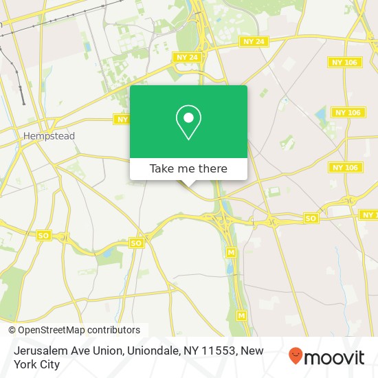 Mapa de Jerusalem Ave Union, Uniondale, NY 11553