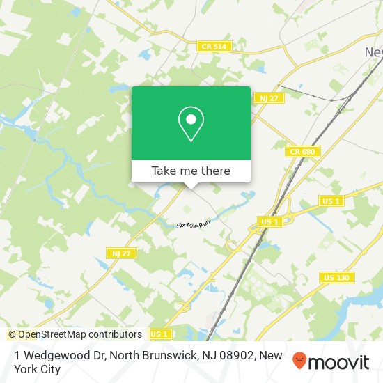 Mapa de 1 Wedgewood Dr, North Brunswick, NJ 08902