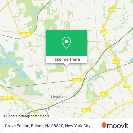 Mapa de Grove Edison, Edison, NJ 08820