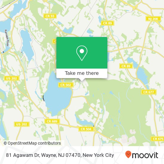 Mapa de 81 Agawam Dr, Wayne, NJ 07470