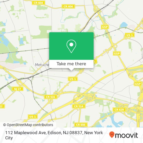 112 Maplewood Ave, Edison, NJ 08837 map