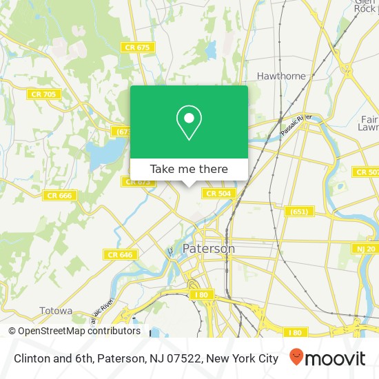 Clinton and 6th, Paterson, NJ 07522 map